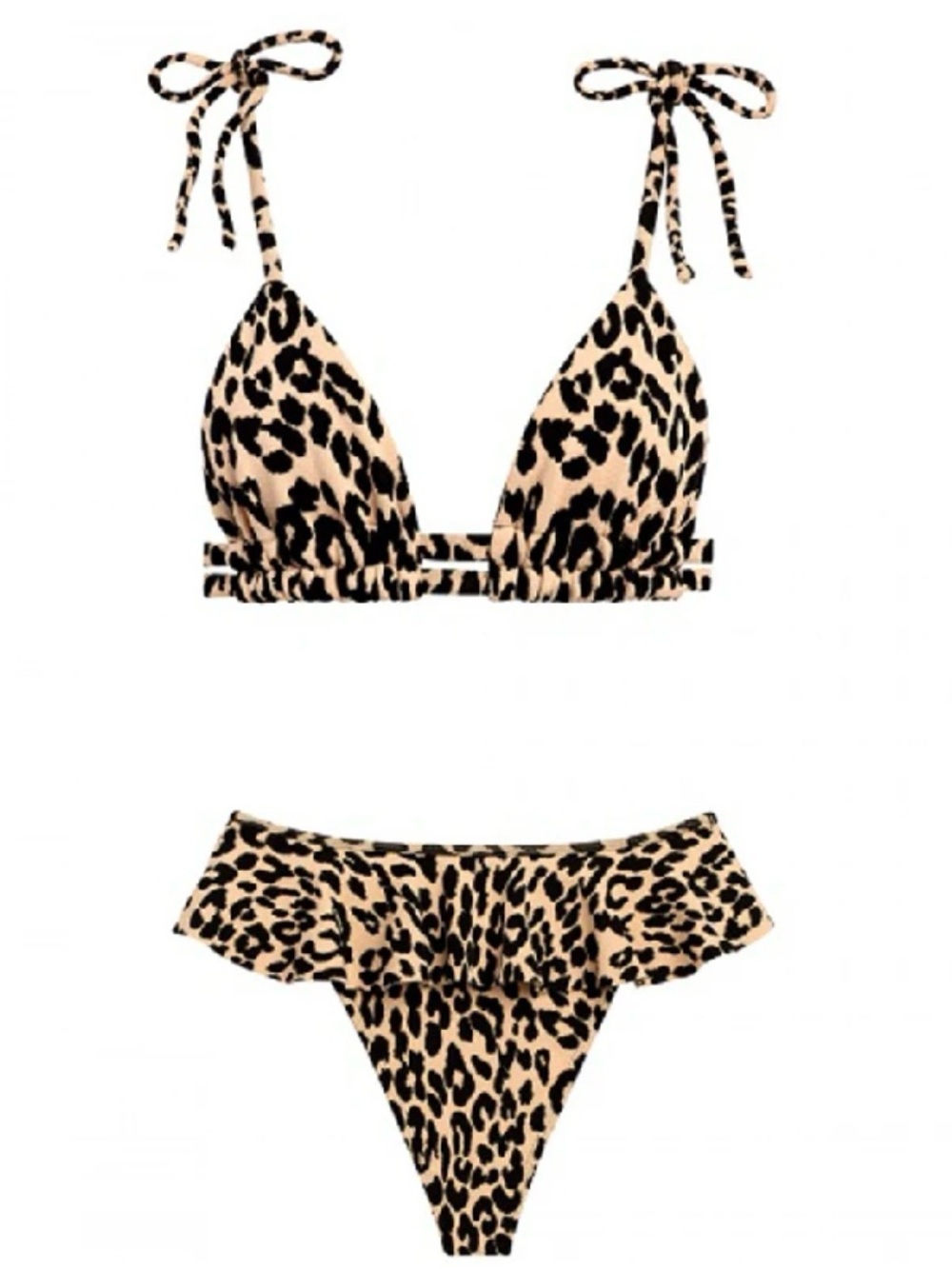 Montce Leopard Print Tie-Shoulder Bikini